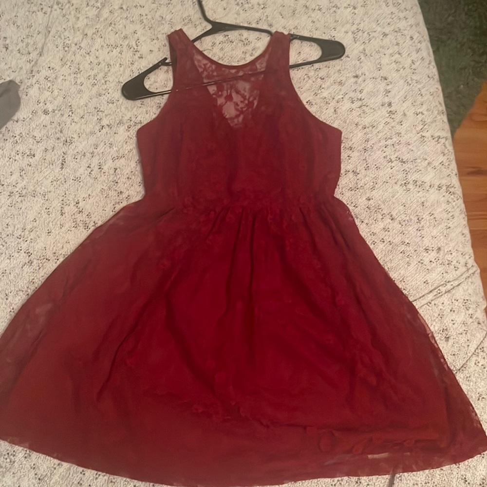 Red lace dress